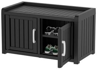 "32"" Shoe Storage Cabinet, Waterproof Durable Resin Shoe Closet for Indoor Outdoor"