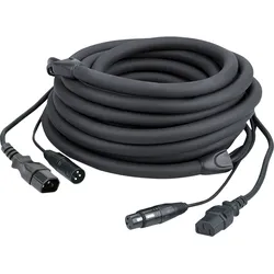 DAP FP12 - IEC/XLR M - IEC/XLR F - DMX / Power 6 m DMX / Strom - schwarze Ummantelung