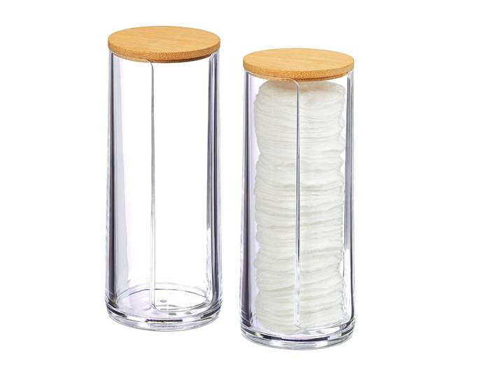 Wattepads Aufbewahrung 2er-Set Hellbraun-Transparent