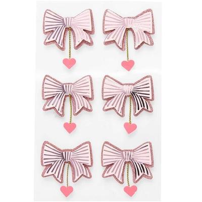 3D Sticker Schleifen / Herzen, Pink MIX