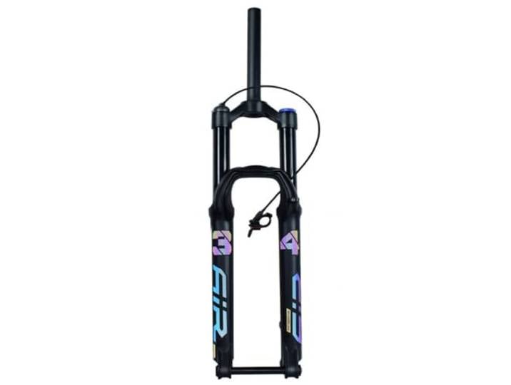 NHPJFDC Luftfedergabel für Mountainbikes, 27,5/29 Zoll, Steckachse aus Aluminiumlegierung, 15 x 100 mm Federweg für Scheibenbremsen, 140 mm Federweg, manueller Lockout/Kronenlock, MTB-Gabeln