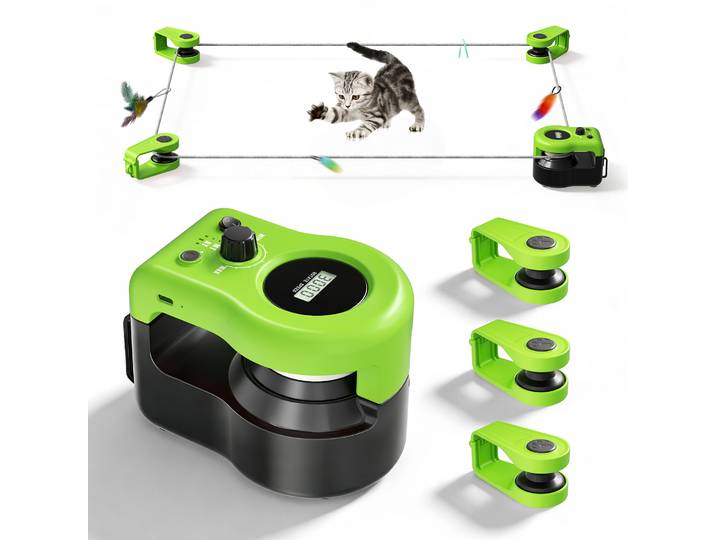 Roue de course interactive pour chat, jouet d'exercice, tapis roulant pour chat, son de souris simulé, pour intérieur, vitesse réglable, rechargeable