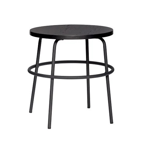 Hubsch Bijzettafel metaal en hout - zwart