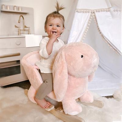 Qaba Wooden Rocking Horse with Sound, Pink