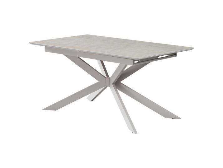 Livetastic Esstisch, Beige, Metall, Stein, rechteckig, Flachrohr, 200x90x160 cm, ausziehbar, Esszimmer, Tische, Esstische, Esstische ausziehbar