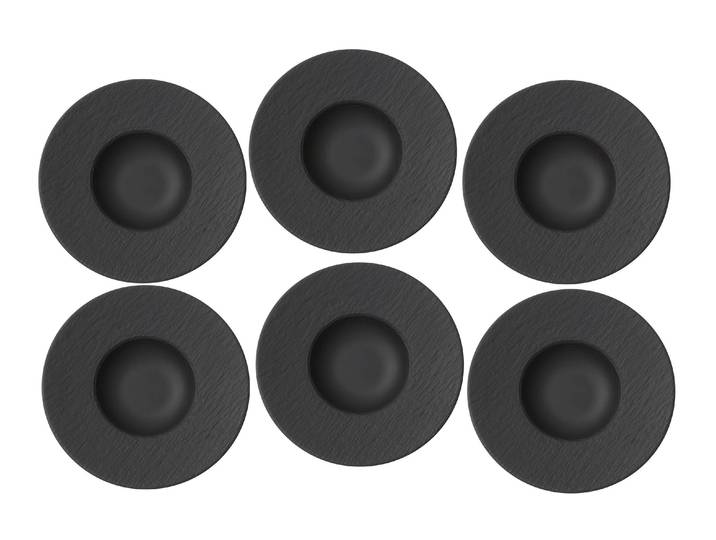 Suppenteller VILLEROY & BOCH Manufacture Rock Ø 29 cm Schwarz , schwarz, Ø:29cm, Porzellan, Speiseteller, Suppenteller