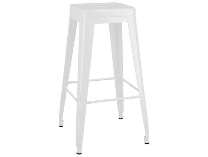Tabourets de bar empilables lot de 2 - - Blanc - métal - charge 110 kg par siège - empilables 8365