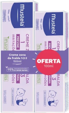 Mustela Creme Zona da Fralda 123 150ml + 100ml