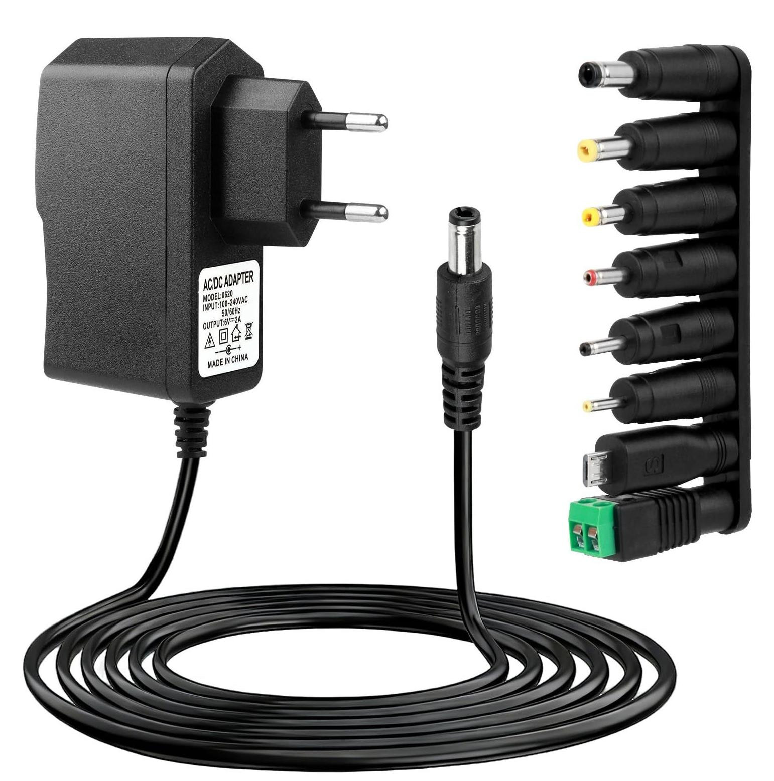 Lustrens Transformator Voeding AC 230V naar DC 6V 2A met 8 aansluitingen