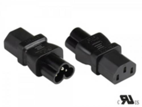 Good Connections Stromadapter Kaltgeräte-Stecker C6 (gerade) an Kaltgeräte-Buchse C13 (gerade), UL, schwarz, Good Con