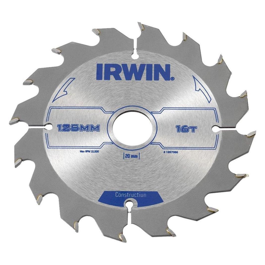 Irwin IRW1897086 125 x 20 mm 16Teeth Kreissägeblatt mit ATB Mahlgrössen Zahn (1897086)