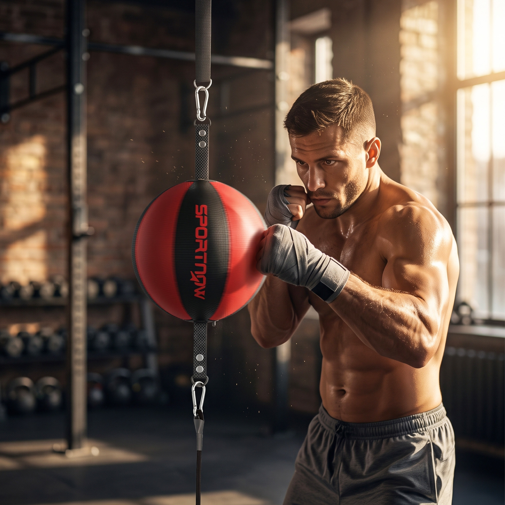 Sportnow Supporto doppio attacco per boxe con bungee, fibbia regolabile e montaggio clip-on   Aosom Italy