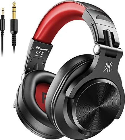 OneOdio A71 Wired Headphones (Black and Red) (Kabelgebunden) (A71 Red Black)
