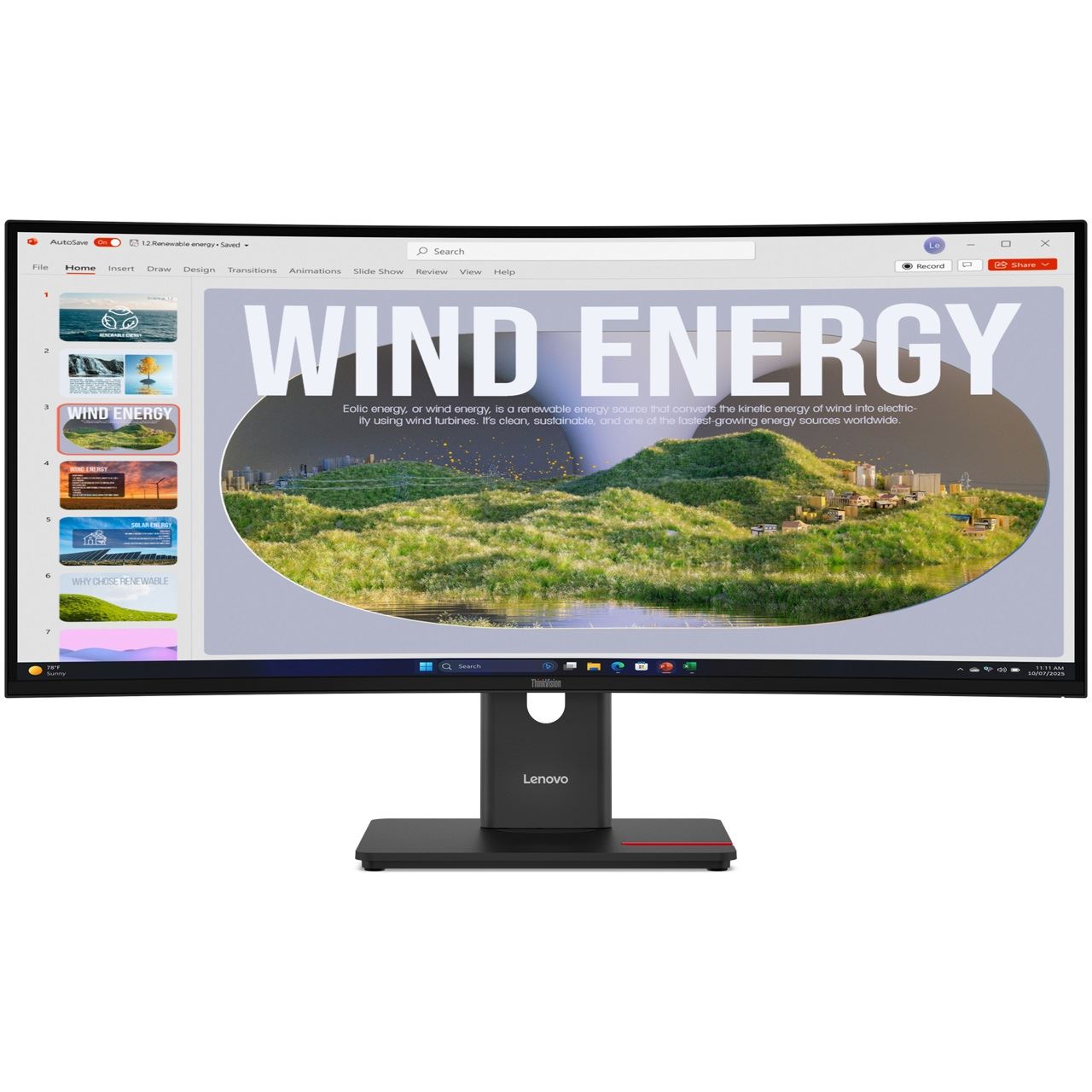 34" (86,36cm) Lenovo ThinkVision T34WD-40 schwarz 3440x1440 1xDisplayPort 1.4 / 1xHDMI 2.1 / 1x USB-C mit Displayport
