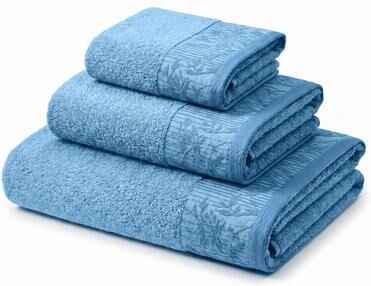 Superior Wisteria Cotton 3-Piece Towel Set - Floral Jacquard Border Bath Towels, Hand Towels, and Washcloths
