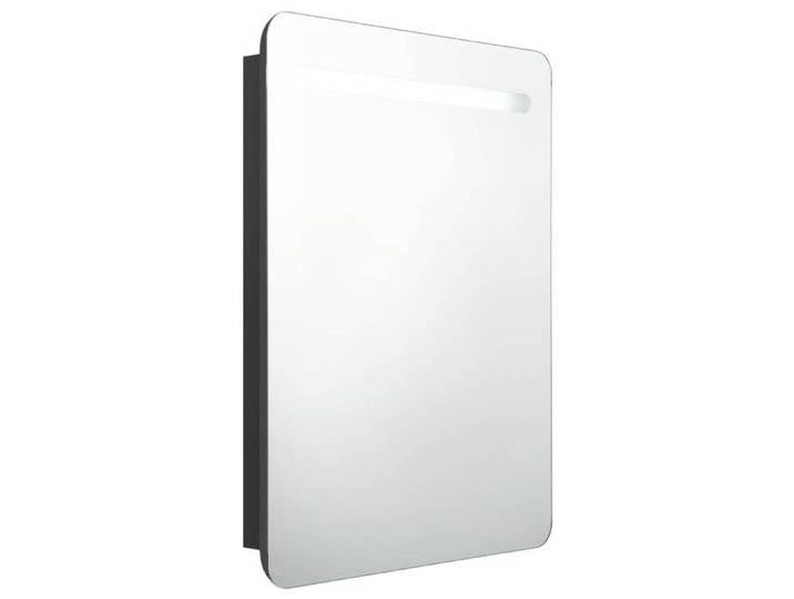 BEL-ACHAT* Cabinet miroir mural classique /Cabinet SDB - Armoire de salle de bain à miroir LED noir 60x11x80cm @Pr5470479