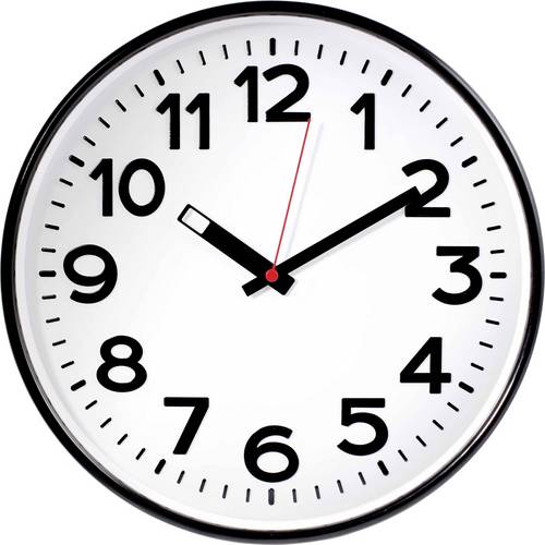 EuroTime 82320 Quarz Wanduhr 30cm x 50mm Schwarz