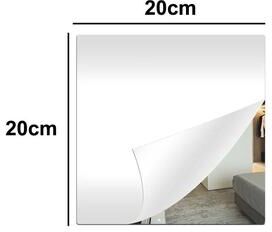 Uplift Picks Shatterproof Self Adhesive Acrylic Mirror Sheet 1.6mm Non Glass DIY Mirror Tile 20x20cm