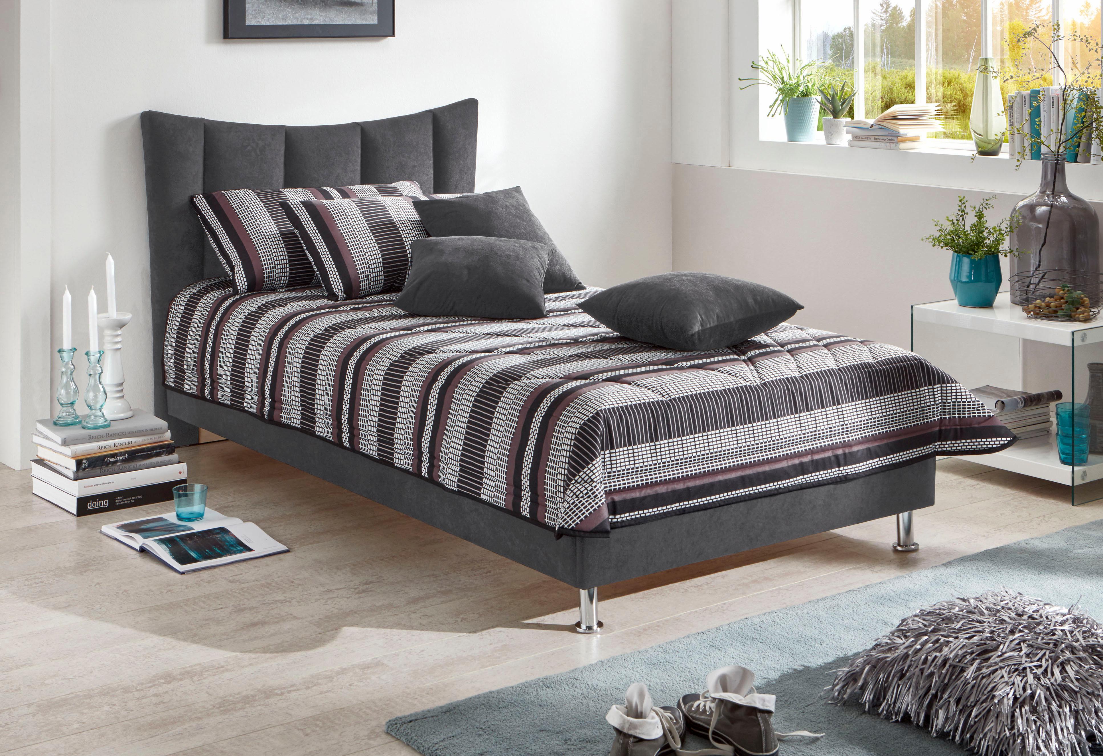 Westfalia Schlafkomfort dunkelgrau Liegefläche Länge B: 200cm x 100cm, Microfaser Rahmenhöhe 34cm, Höhe Bettseite: 34cm, ohne Matratze kein Härtegrad