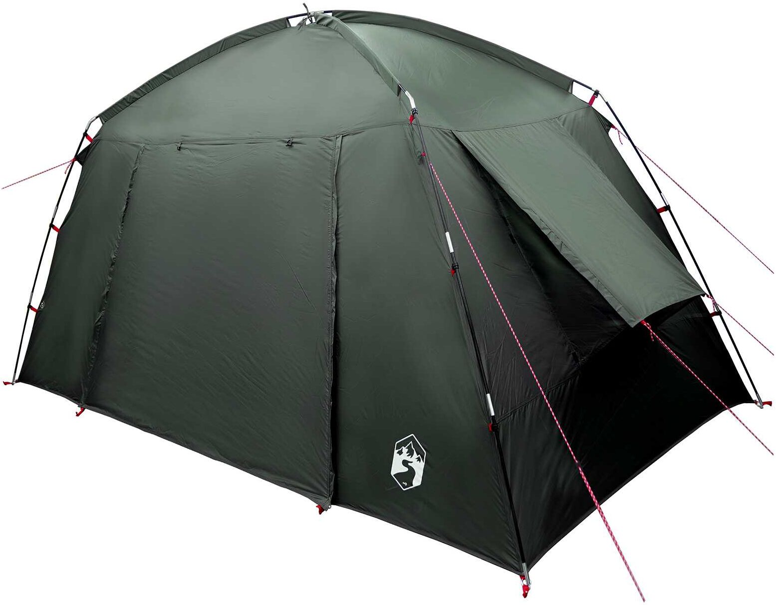 vidaXL Tente Cabane 4 personne Vert armée Polyester