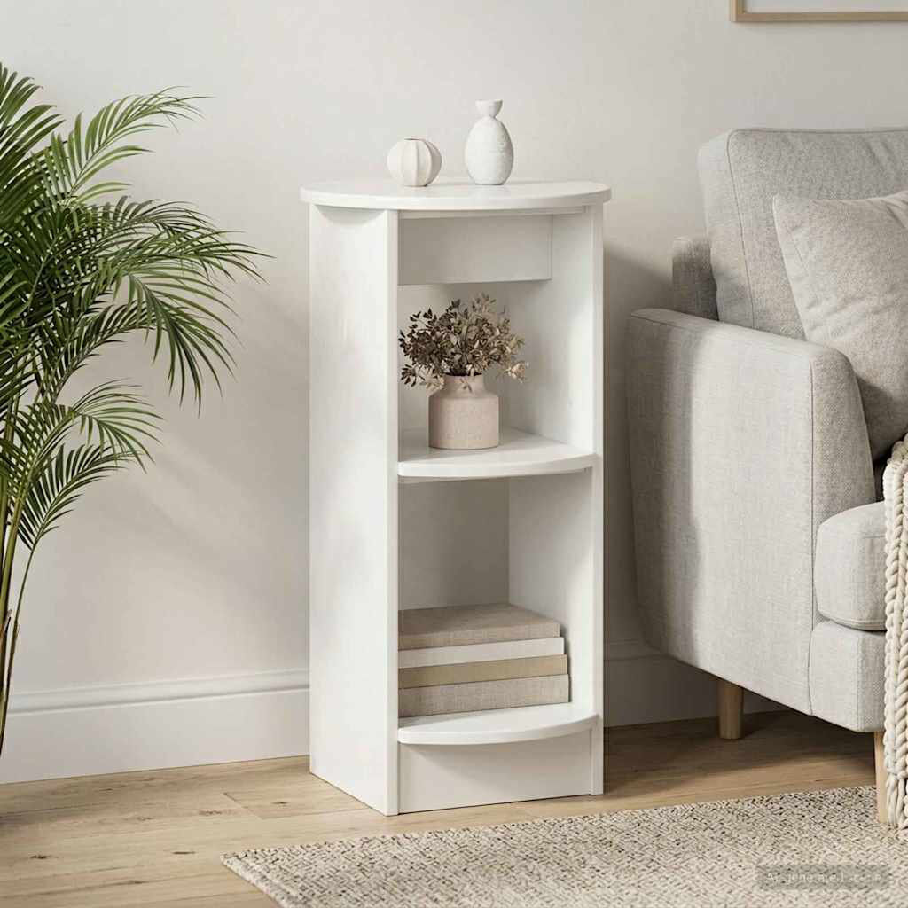 Brayden Studio Round Side Table High Gloss White/High Gloss White/High Gloss White 75cm H X 40cm W X 40cm D