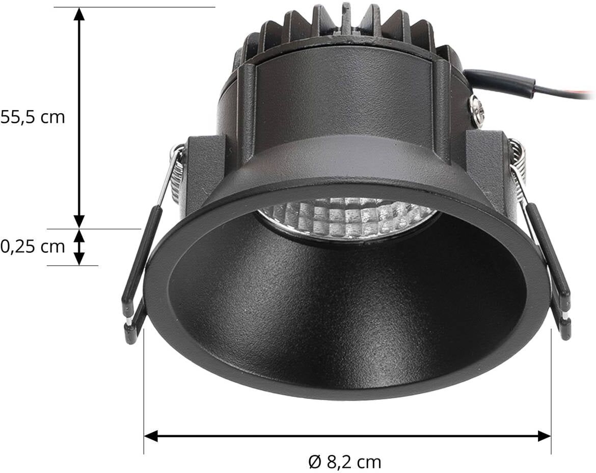 Arcchio LED-Downlight Niria, schwarz, 2.700K Niria Arcchio, dimmbar, schwarz, für Wohn- / Esszimmer, Aluminium, Modern