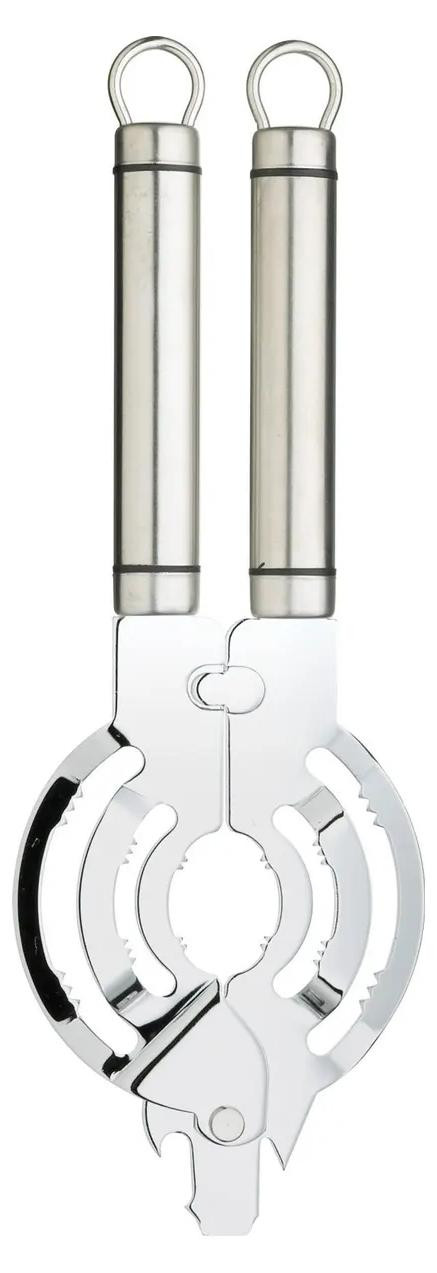 KitchenCraft Professional dop- en glazenopener van roestvrij staal, zilverkleurig