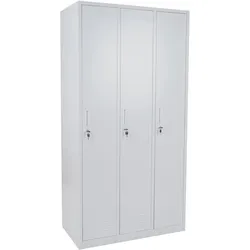 Schließfach Boston T829, Spind Wertfachschrank Schließfachschrank, Metall 3 Fächer ~ grau