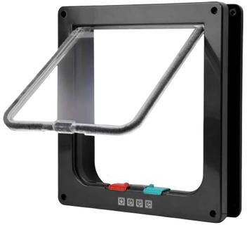 Uplift Treasures 4 Way Locking Pet Flap Door black s
