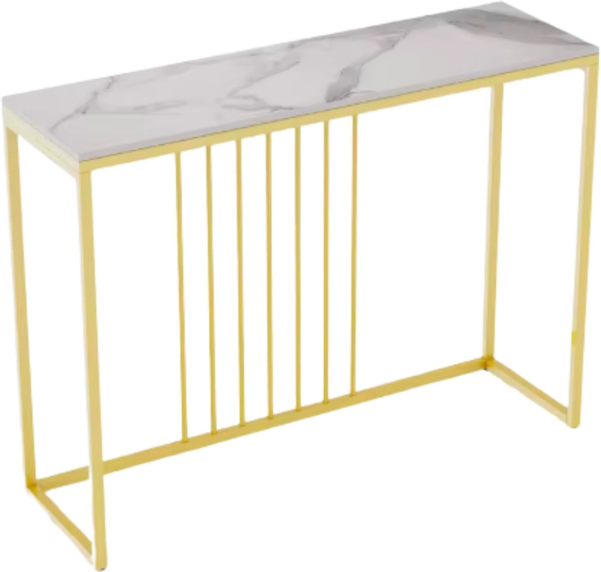 Bolt Edge Elegante Consoletafel met Lades - Wit Marmerlook met Goud - Breedte: 100 cm