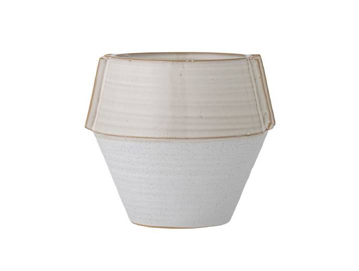 Blumentopf Glaze – aus weißem Steingut - Weiß - Luxusbetten24