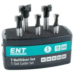 ENT T-Nutfräser-Set 5-teilig in M5 - M6 - M8 - M10 - M12