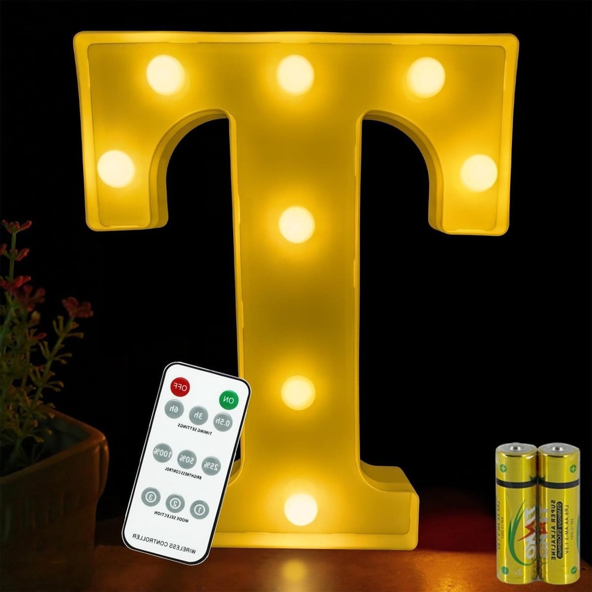 LED Alphabet Lamp met Afstandsbediening en Accent Effect voor Wandmontage
