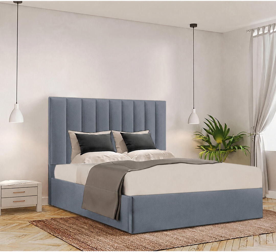 Brayden Studio Besar Upholstered Ottoman Storage Bed Charcoal Kingsize (5')