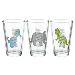 Kinderbecher Dino & Name vertikal 3er Set