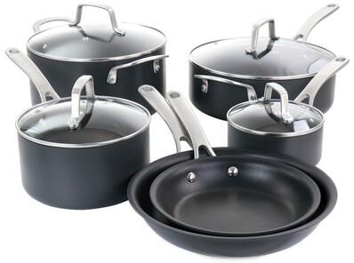 Martha Stewart 10 Piece Aluminum Nonstick Cookware Set in Black