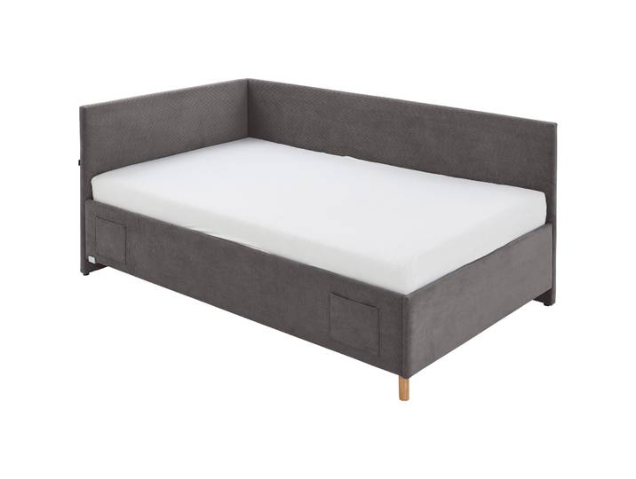 Kinderbett Kobi anthrazit Stoff 90 x 200 cm - Kinderbett