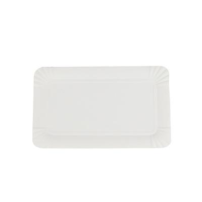 DayBays 1500 Stk. Pappteller 13x20 cm rechteckig weiß ohne Beschichtung