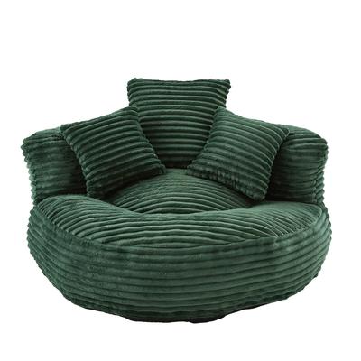 MODFU Sitzsack aus Cordstoff in Smaragdgrün, 108 x 108 x 52 cm