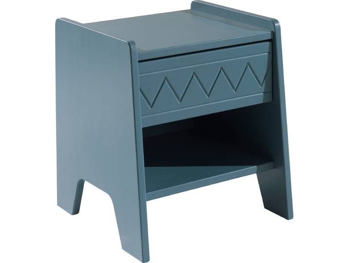 Nachtschrank VIPACK, blau (blau bird), B:40cm H:45cm T:40cm, MDF, Schränke, Nachtschrank, Nachtkonsole mit Schublade und offenem Fach, rechts/links stellbar