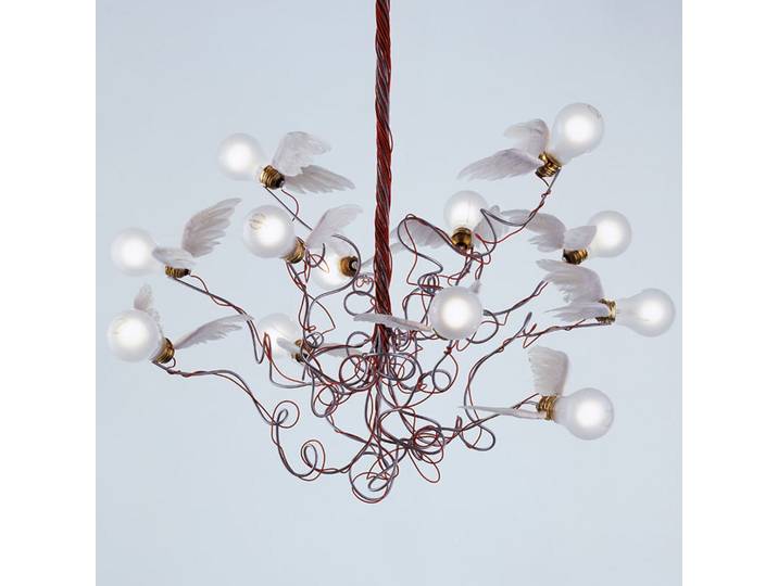 Birdie LED Pendelleuchte Rot - Ingo Maurer - Wohnzimmer - Design - Metall - Mehrflammig