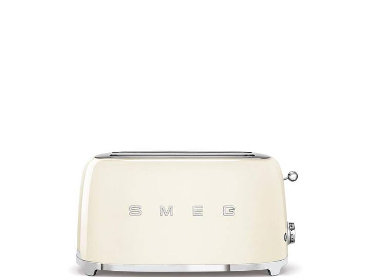 Smeg Toaster, Creme, Metall, 41x21.5x20.8 cm, Krümelschublade, Auftaufunktion, Bagel-Funktion, Kochgeschirr, Küchengeräte, Toaster