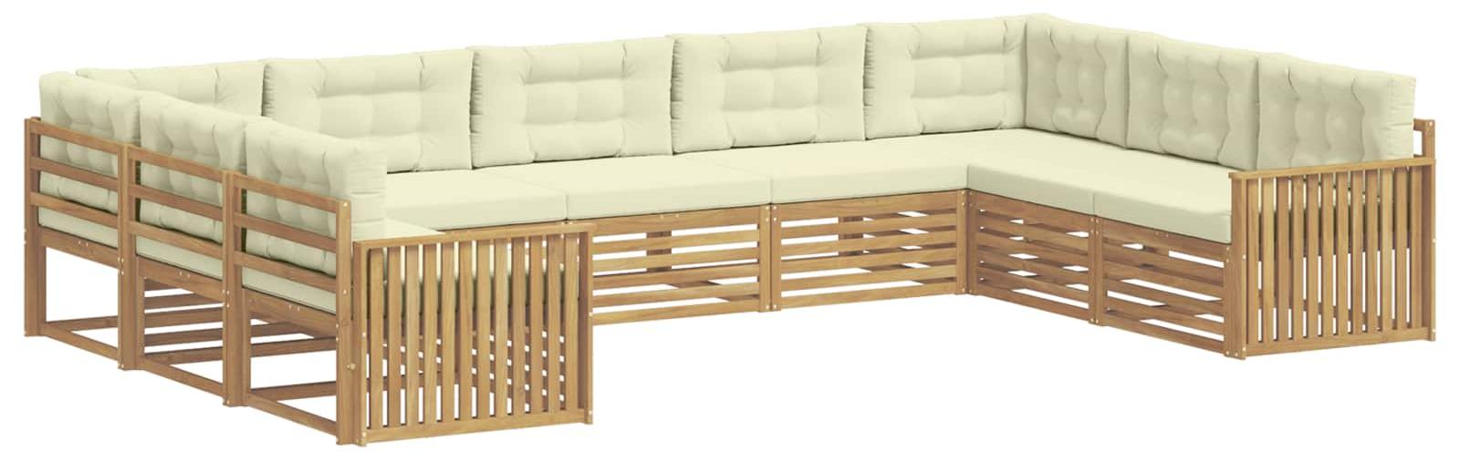Garnitur aus 9 Outdoor-Sofas, weiß und cremefarben