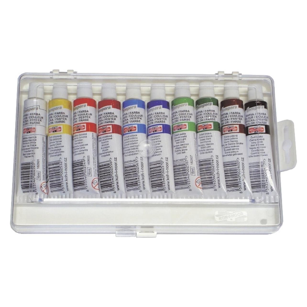 Koh-i-Noor Temperafarben farbsortiert 10x 16,0 ml (16 ml) (162503)