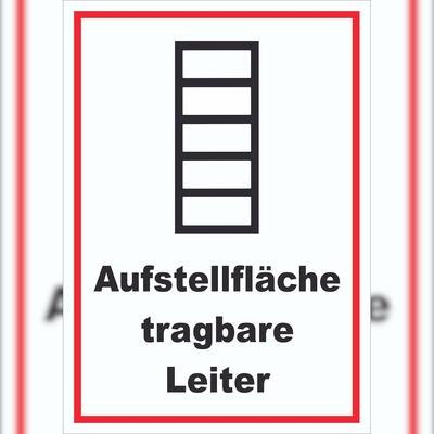 HB-Druck Schild Aufstellfläche tragbare Leiter A1 (594x841mm)
