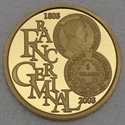 Goldmünze 100 Euro "EU-Franc Germinal" 2003 (Belgien)