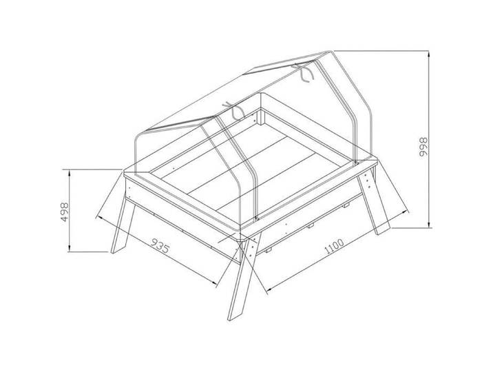 Table de culture Linda bois avec serre - AXI HOUSE - Beige