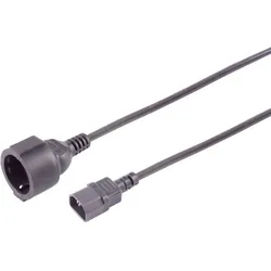 IEC C14 Adapterkabel, CEE 7/3, 1mm2, USV, 0,5m