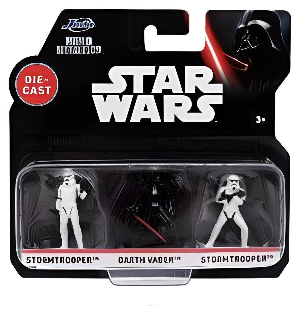 Jada Star Wars Nano Metalfigs Darth Vader & Stormtroopers 3-Pack, 4 cm