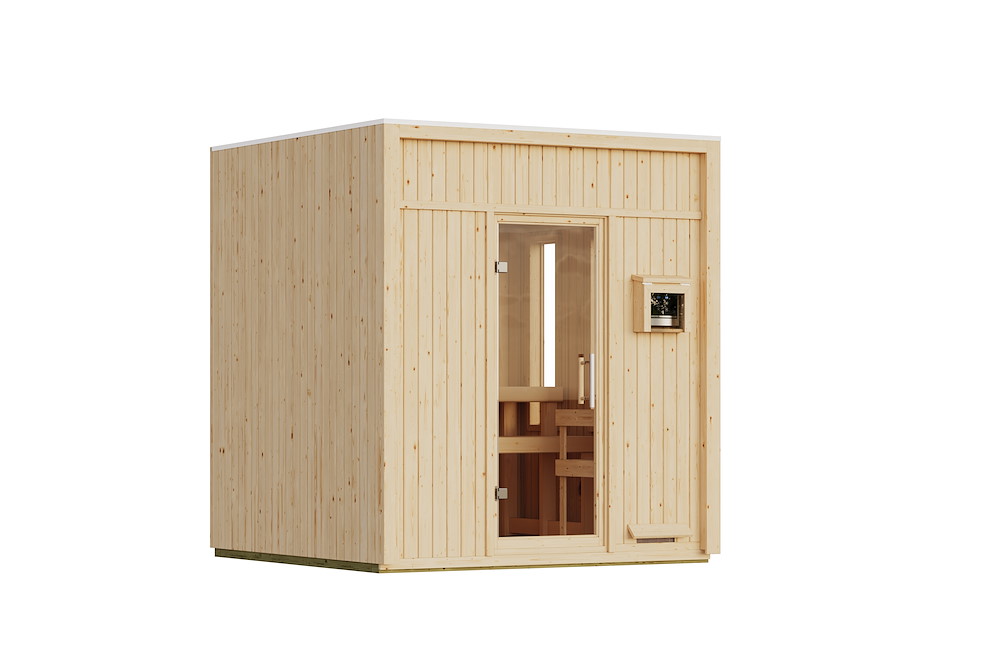 KARIBUHOLZT Sauna Avenal 9 KW ext. Strg natur klarglas GGT 16989852